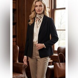 Tahari Woman Size 18 Black Single Button Career Blazer, Professional Office Wear